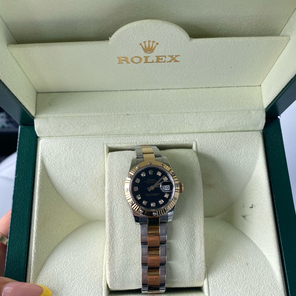 Rolex diamond and gold watch